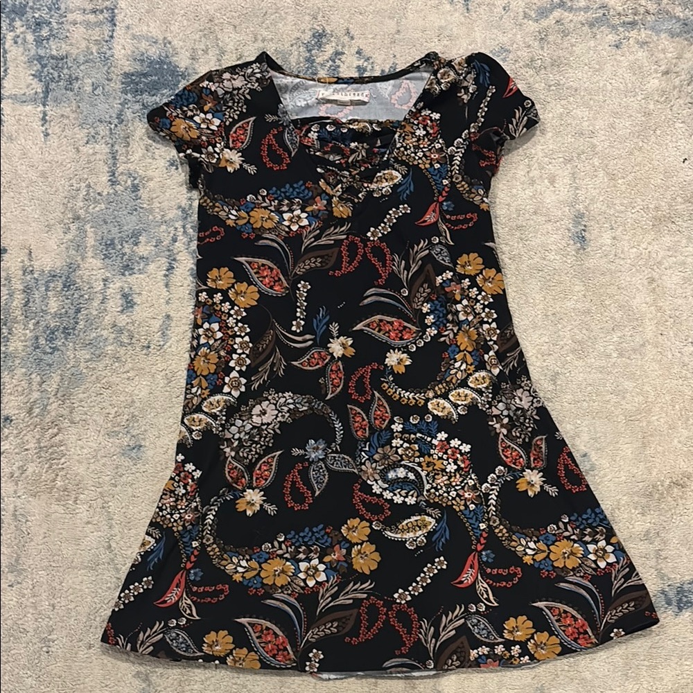 Floral Kids Dress in Black by Four Threads